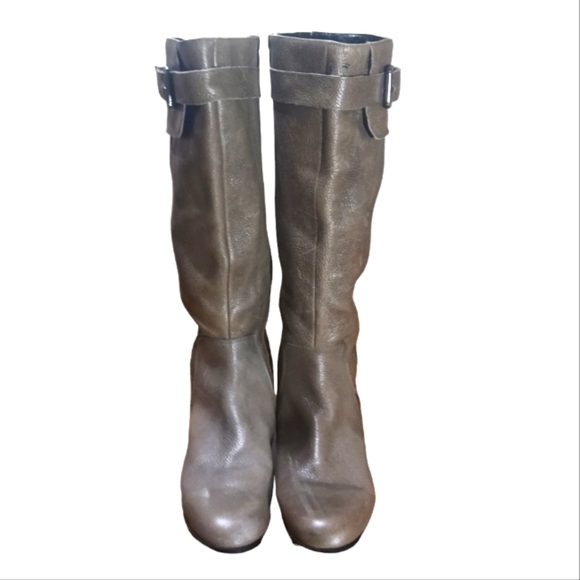 ENZO ANGIOLINI ZAYRA Tall Green Distressed Leather Riding Boots Women's size 7 M - Picture 3 of 11